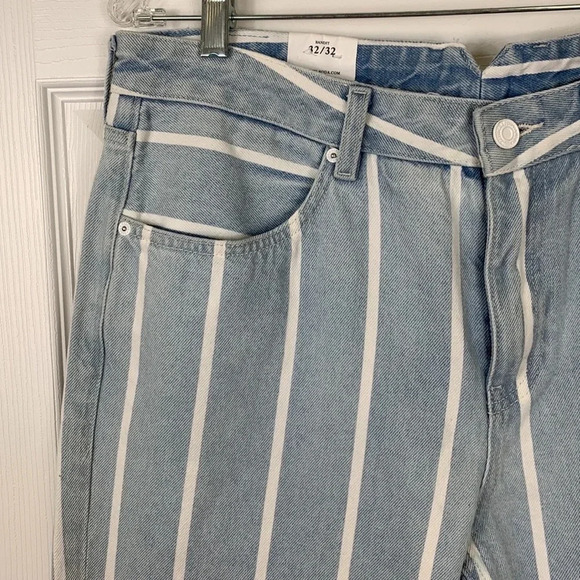 NWT Anthropologie Scotch & Soda bandit white striped boyfriend jeans sz 32 - Picture 5 of 14